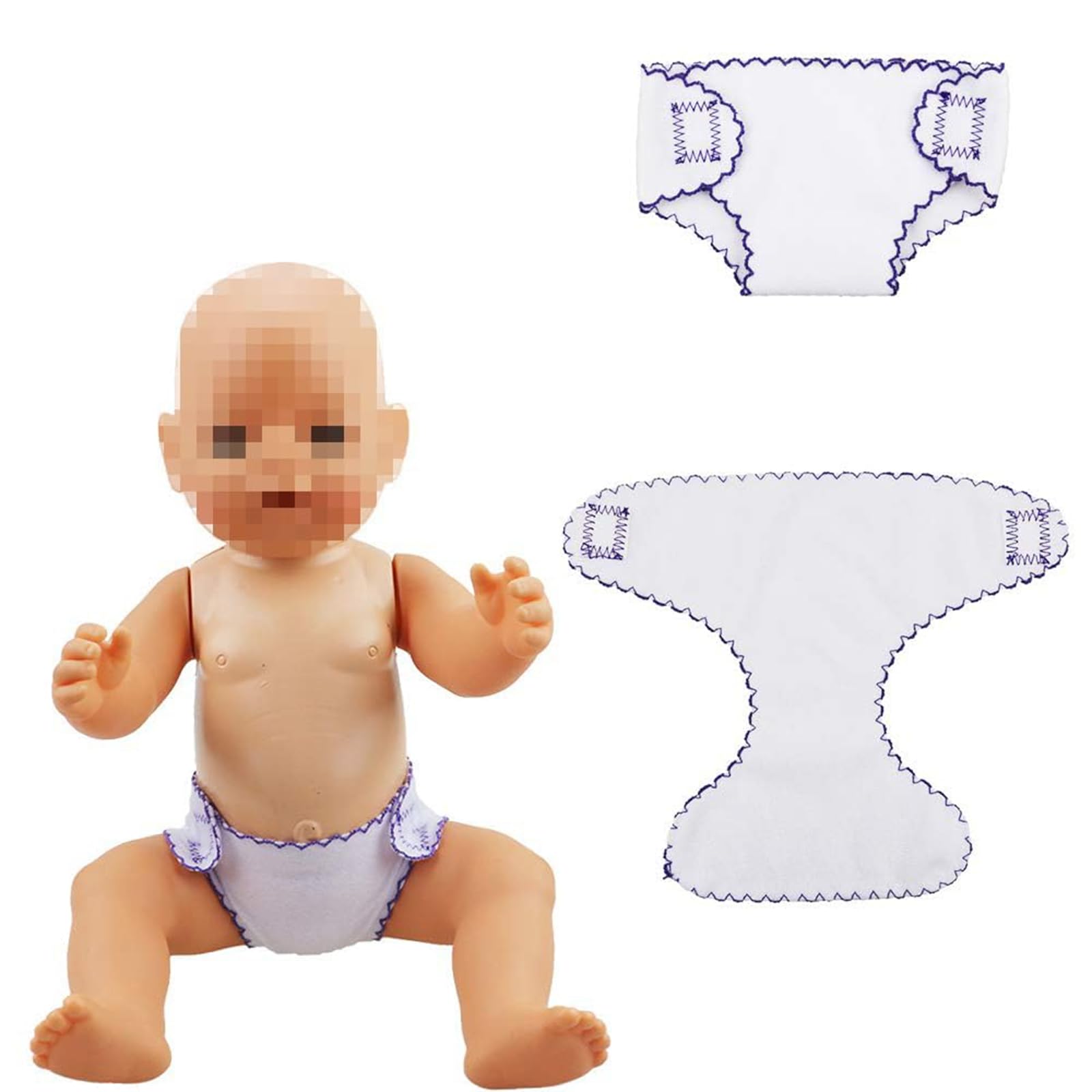 ONEST 8 Pieces Doll Diapers Doll Underwear for 14 to 17 Inch New Born Dolls and American 18 Inch Dolls Clothes and Accessories