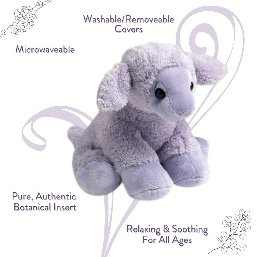 Sonoma Lavender Plush Lamb Microwavable Aromatherapy Pillow Filled with Lavender and Flaxseed, Removable and Washable Cover