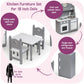 Badger Basket Doll Kitchen Furniture Set for 18-Inch Dolls - Complete Play Kitchen - Ideal for Creative & Imaginative Play