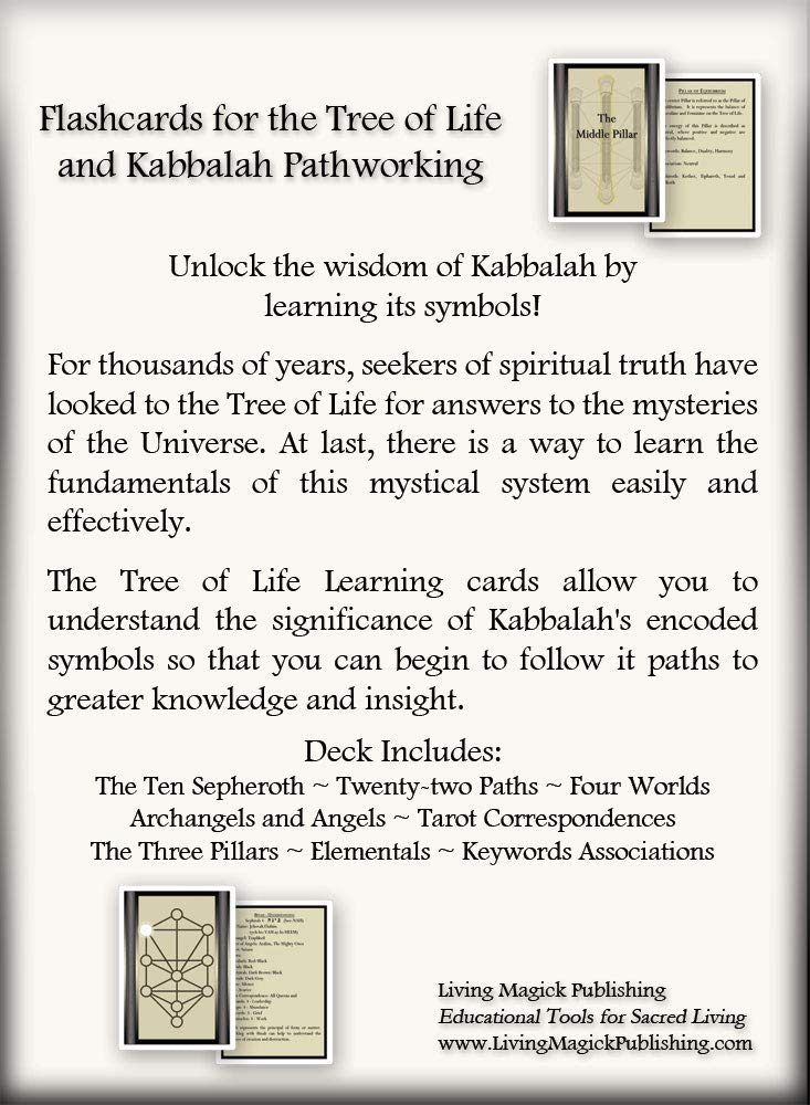Tree of Life/Kabbalah Learning Cards - Living Magick Learning Card Series - Self Study Flash Cards