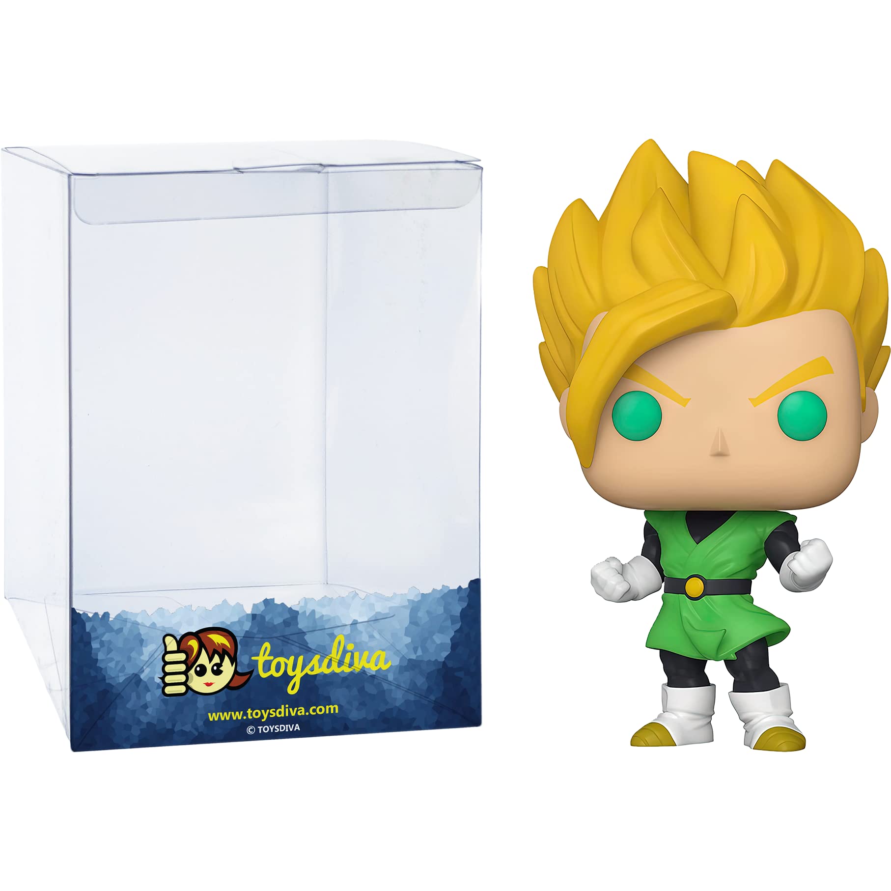Funko Super Saiyan G o h a n [Glow-in-Dark] (EE Exc): P o p ! Animation Vinyl Figurine Bundle with 1 Compatible 'ToysDiva' Graphic Protector