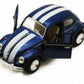 KiNSMART - 1967 Volkswagen Classic Beetle 5 Inch 1:32 Scale Die Cast Metal Model Toy Set Of 4 w/ Racing Strips