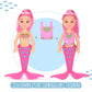Liberty Imports 12 Pack Mermaid Dolls Pretend Playset - 6" Mini Figures Toy Bundle Set with Removable Accessories - Ideal for Kids, Girls, Party