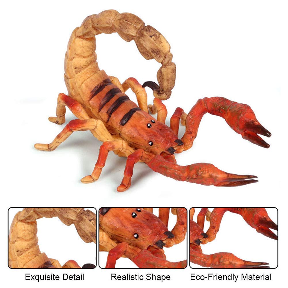 FLORMOON Animal Figures Realistic Scorpion Plastic Early Educational Toys Cupcake Topper Party Gift for Kids 2+ Year Old