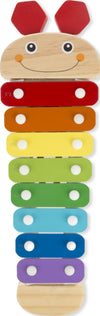 Melissa & Doug Caterpillar Xylophone Musical Toy with Wooden Mallets 15.25" x 6.5" x 1.5", Blue