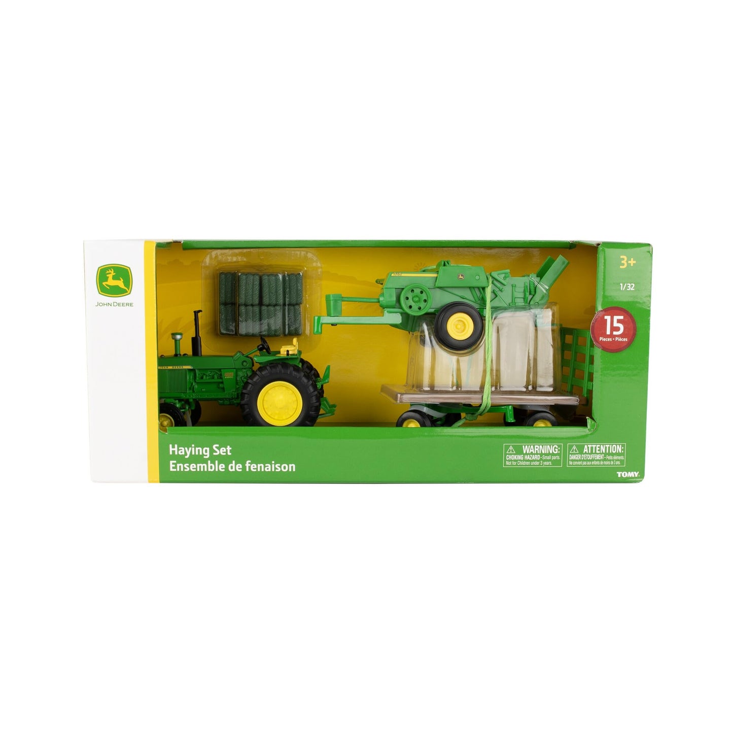 TOMY John Deere Haying Set - 1:32 Scale - Collectible John Deere Toys - Authentic Die-Cast Farm Toys - 3 Years and Up