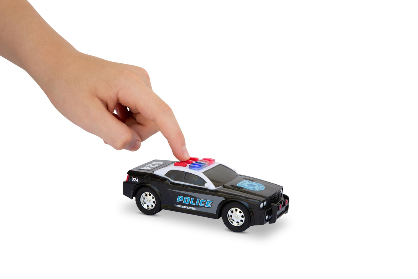 Mighty Fleet Toughest Minis 5" Police Cruiser Toy w/Lights & Sounds, Realistic Design & Batteries Included - Age 3+