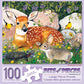 Bits and Pieces - Large 100 Piece Jigsaw Puzzle for Adults - Woodland Friends - Forest Deer Bunny Turtle Bird Jigsaw Puzzle by Julie Bauknecht