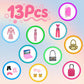 PENGQTIONG 13 Pcs 11.5" Doll Travel Gear Set - Suitcase Luggage , Clothes, Laptop, Bag, Glasses, Bracelets, Shoes - Christmas & Birthday Gift(No Doll)