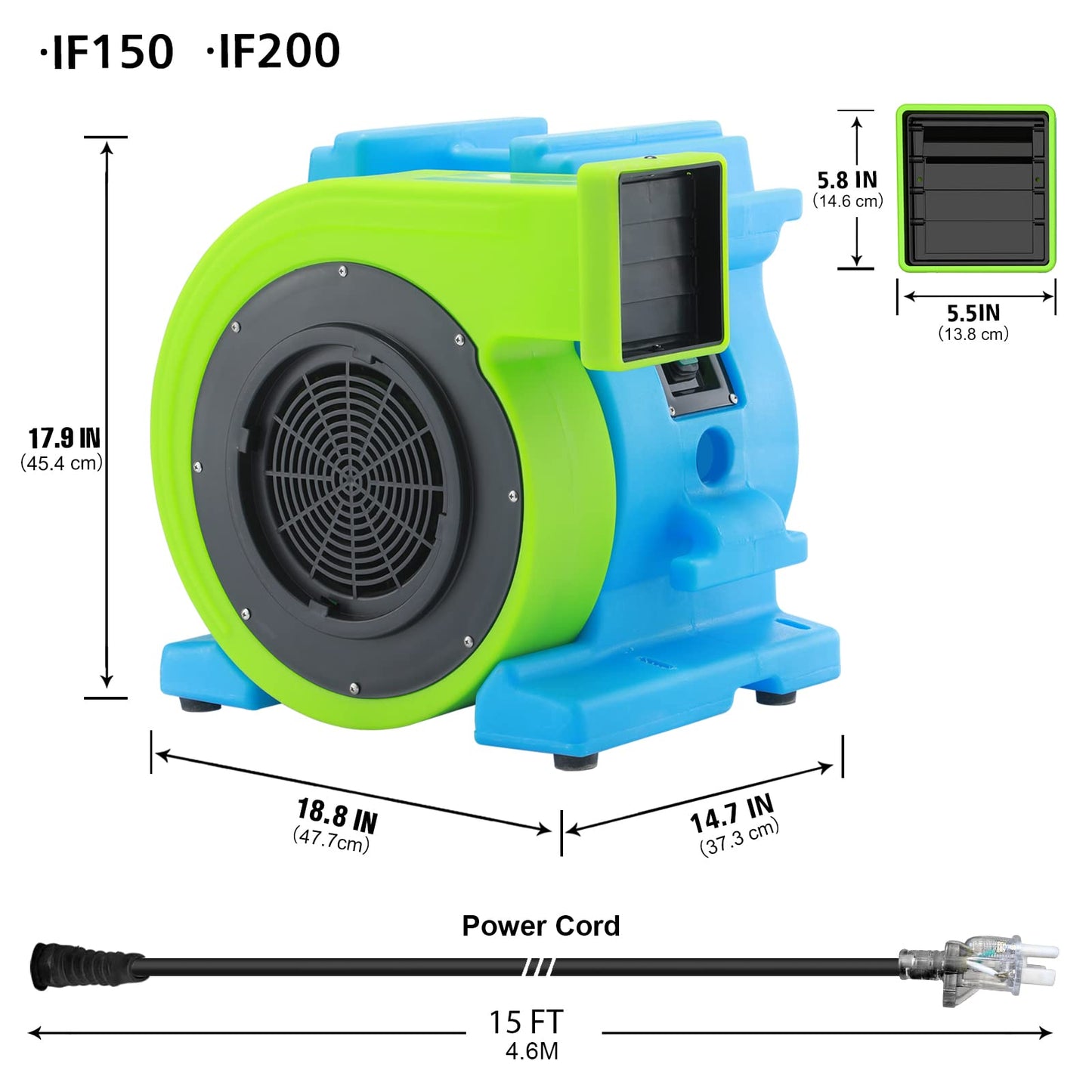 MOUNTO 2.0hp Inflatable Bounce House Blower, Energy Efficient, Low Amp Draw Inflatable Blowers for Inflatable Bounce House, Water Slide, and Obstacle