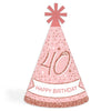 Big Dot of Happiness 40th Pink Rose Gold Birthday - Cone Happy Birthday Party Hats for Kids and Adults - Set of 8 (Standard Size)