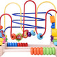 FUN LITTLE TOYS Wooden Baby Beads Maze Toys, Toddlers Roller Coaster Game Cubes, Educational Around Circle Bead Skill Improvement Wood Toy, Sliding