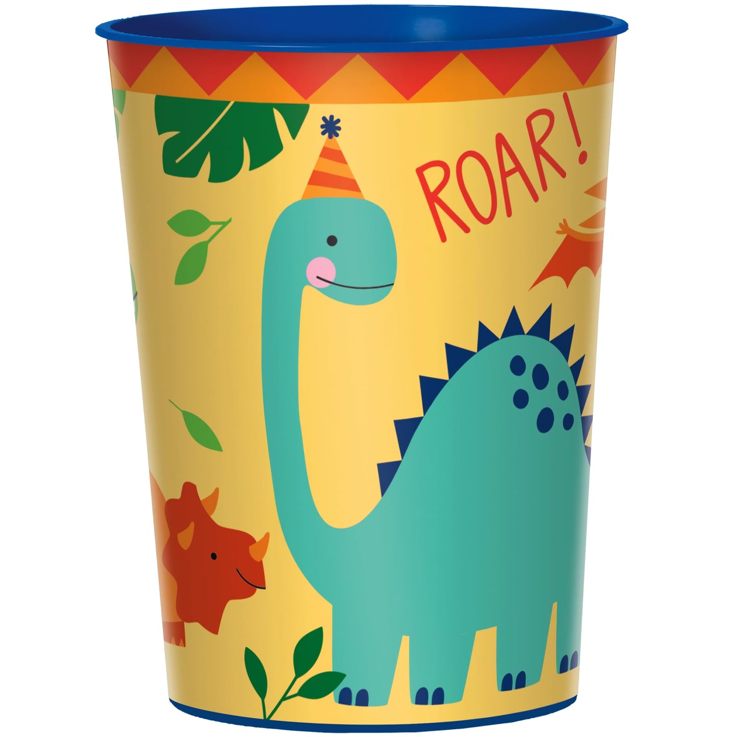 Amscan Dino-Mite Multicolor Plastic Favor Cup - 16 Oz. (1 Pc) | Reusable Party Tableware for Kids Events & Parties