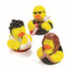 Rockstar Rubber Ducks, Assorted Styles, 12 Pieces, Birthdays, Grand Events, Party Favors, Table Decorations, Treasure Chest Supplies (Rock Stars)