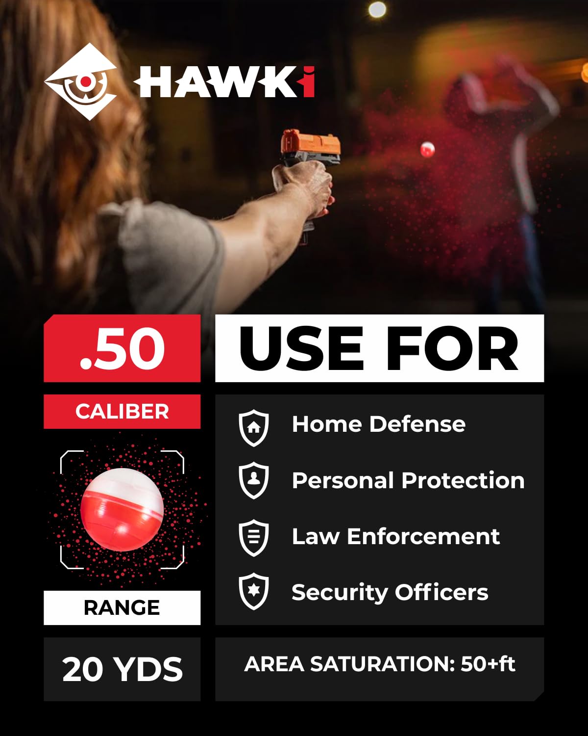 Hawki .50 Cal Pepper Balls for Paintball Guns 10 Pack