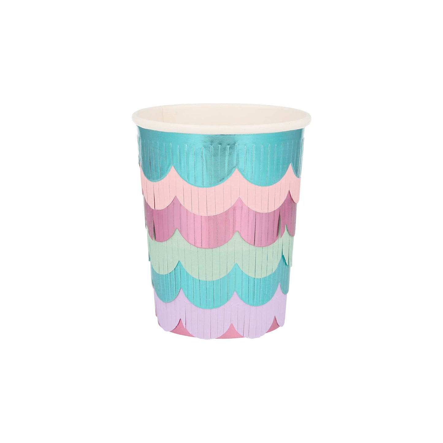 Meri Meri Party Cups with Fringe (Pack of 8), Cute Disposable Cups, Sized for Kids & Adults, Ideal for Hot or Cold Party Drinks, 9oz Capacity, Paper