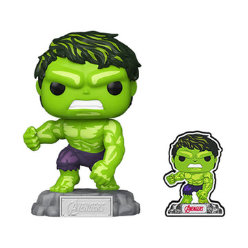Funko Pop & Enamel Pin: The Avengers: Earth's Mightiest Heroes - 60th Anniversary, Hulk with Enamel Pin - Marvel Comics - Amazon Exclusive