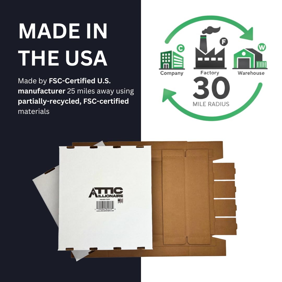 Attic Millionaire (2 Pack 3200 Count Trading Card Storage Boxes - Fits Top Loaders - Made in USA - Responsibly-Sourced - Acid Free - Sports Cards