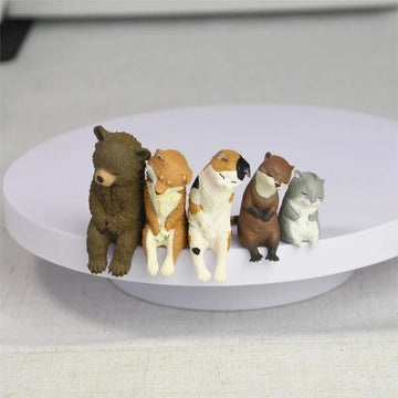 Newbee4 Miniature All 5 Types Adorable Sleeping Animal Figures - Hamster, Otter, Calico Cat, Shiba Inu and Bear sit Close and Sleep Together,Capsule