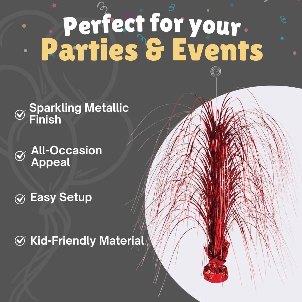 Stunning Apple Red Foil Spray Centerpiece - 28" (1 Pc.) - Eye-Catching & Versatile Decor - Perfect For Any Event