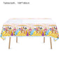 HACBYUTY 2pcs Princess Birthday Party Tablecloth Table Cover,Princess Birthday Supplies Decorations (70'' x 42'')