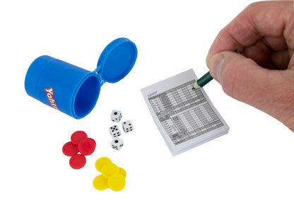 World's Smallest Yahtzee Miniature Board Game, Pocket Sized, Fully Playable Classic Strategy Family Game, Portable Travel Fast-Playing Dice Game