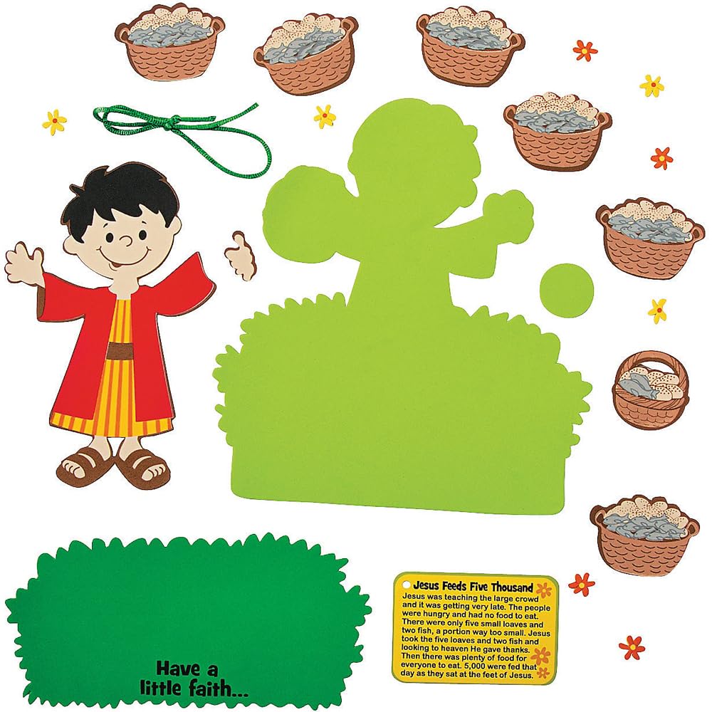 Fun Express Feeding The 5000 Sign Craft Kit- Makes 12