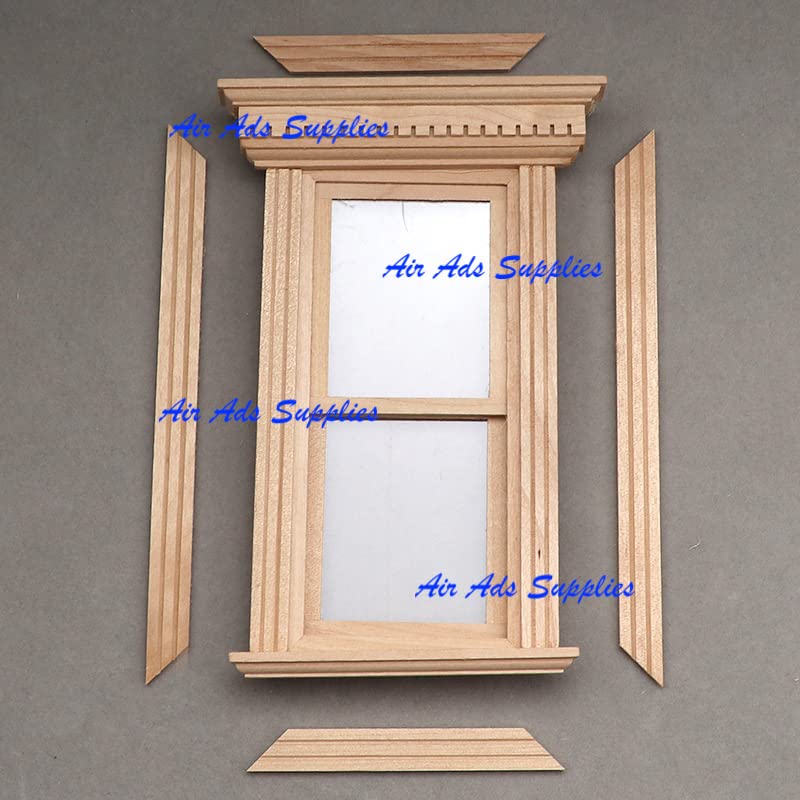 1/12 Scale Dollhouse Miniatures Window Door Wood Finishing Trim Lot 10 ; Wide 1cm, L 30cm