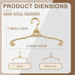10Pcs Mini Metal Hangers for Doll Clothes, 2.56" Tiny Hangers for Barbie, WellieWishers, Small Doll Wardrobe Organization, Display & Storage Rose Gold