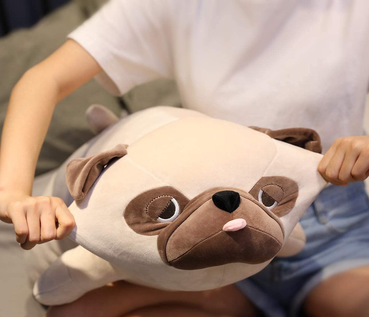 JOSON 20" Stuffed Animal - Pug Plush Pillow Pillow Toy - Boys and Girls Birthday …