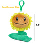 BASHERISE 3 PCS PVZ Plant Plush Zombies Keychain Sets Toys Stuffed Soft PVZ Figure Doll Sunflower, Green Pea, Red Pepper Pendant, Great Gift