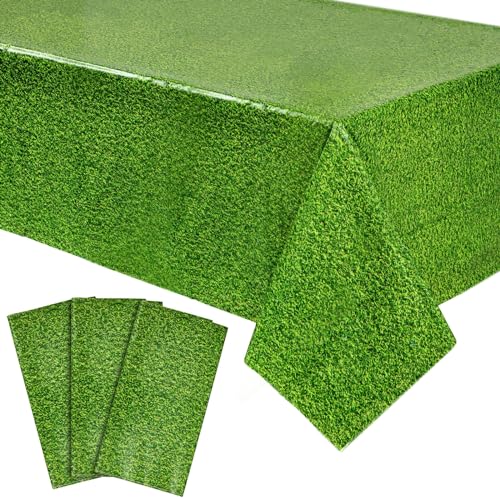 Sparkle and Bash Plastic Grass Tablecloth - Durable Cover for Golf Birthday Decorations - Wide Coverage for Golf Party Table Decoration - Easy-Clean
