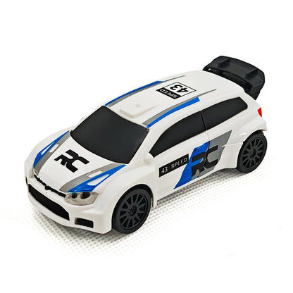 MechPuConToy RC Drift Car, 1/43 Scale 2.4G 4WD Full-Proportional Mini Electric Remote Control Racing Sports Car Model with LED Lights, Hobby RC Model