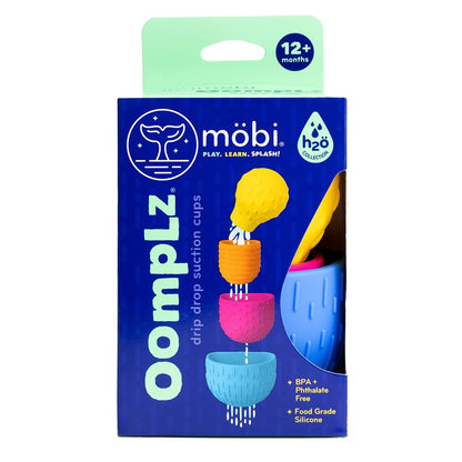 Mobi Oomplz Water Toys - Baby Stacking Cups for Toddlers, Bath Cups, Pool and Tub Toys, Water Play for Babies and Kids, Non Toxic Food Grade Silicone