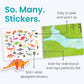 Cupkin Dinosaur Sticker Book Activity for Kids, Toddler Airplane Travel Essentials, 500+ Dino Stickers for Kids + 12 Scenes + 12 Coloring Book Pages