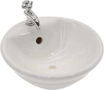 Dollhouse Miniature White Wash Basin, 1:12 Scale, Round Sink for DIY Furniture Accessories