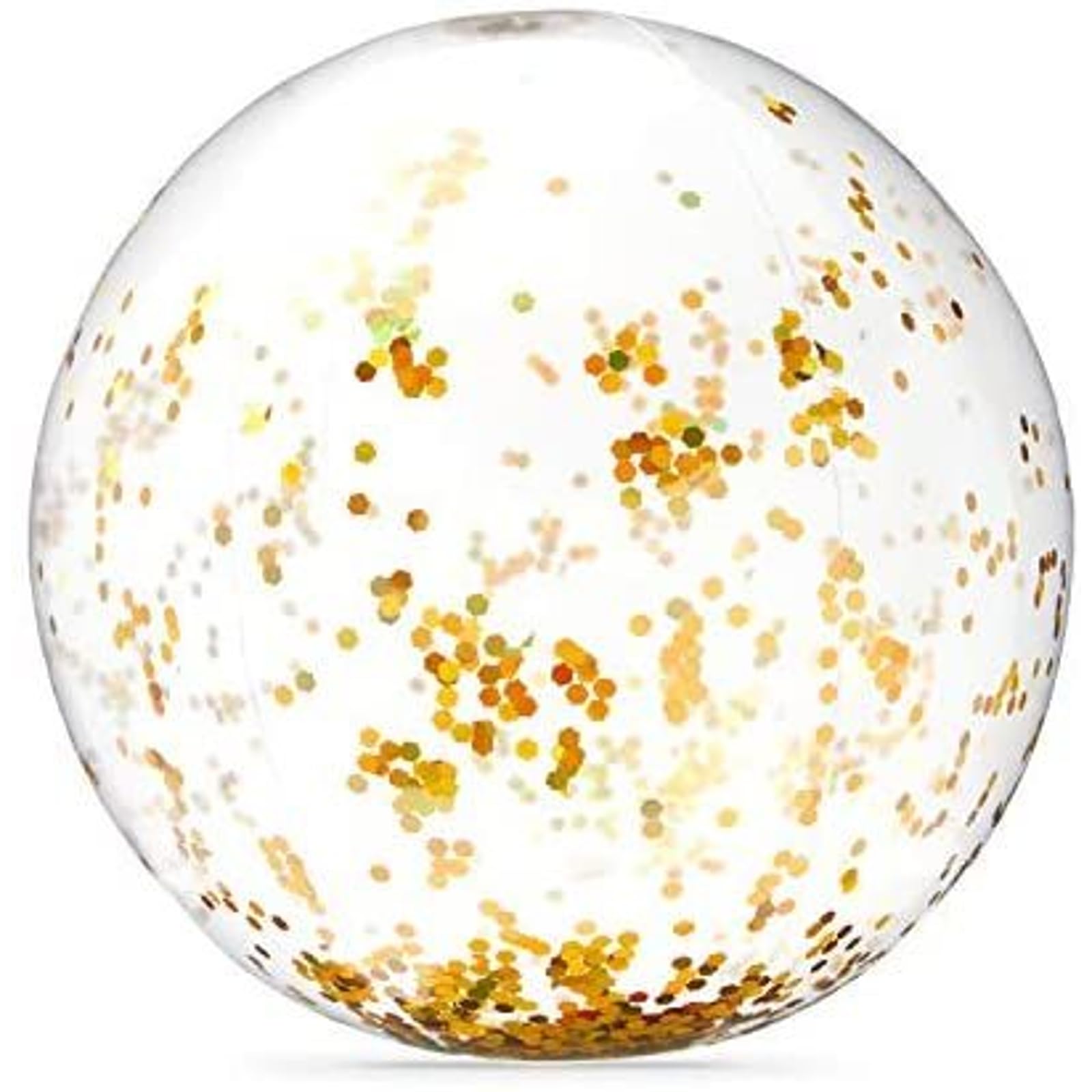 Blue Panda Inflatable Glitter Beach Balls - 20-Inch, 4-Pack, Gold & Turquoise - Confetti Beach Balls & Pool Party Decor