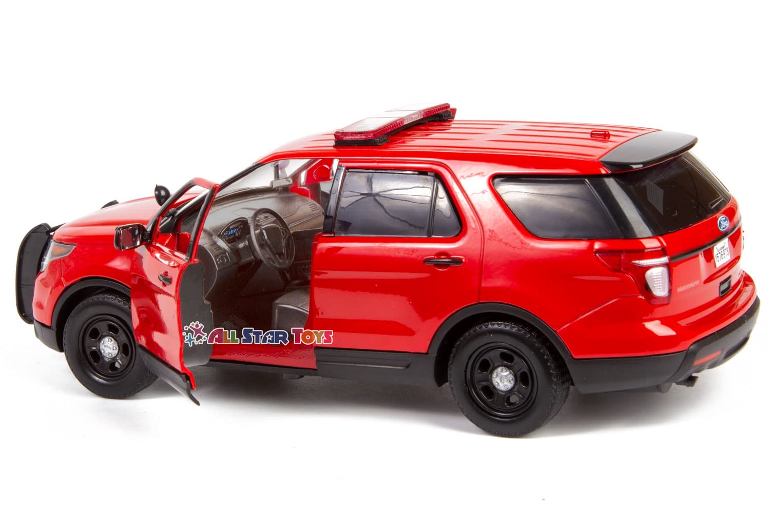 Motormax All Star Toys 1/24 Fire Department Diecast Model 2015 Ford Police Interceptor Utility Fire Marshal, Fire Chief Vehicle, Fire Truck Unmarked