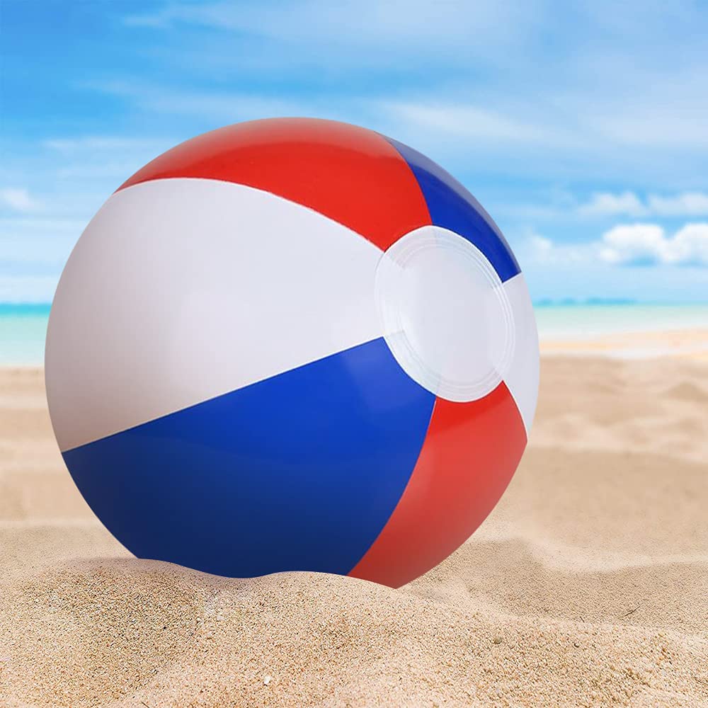 ArtCreativity 12 Pack 16" Patriotic Beach Balls for Kids, Inflatable Summer Toys for Boys and Girls, 250th Anniversary Beach Decoration, July 4th Pool