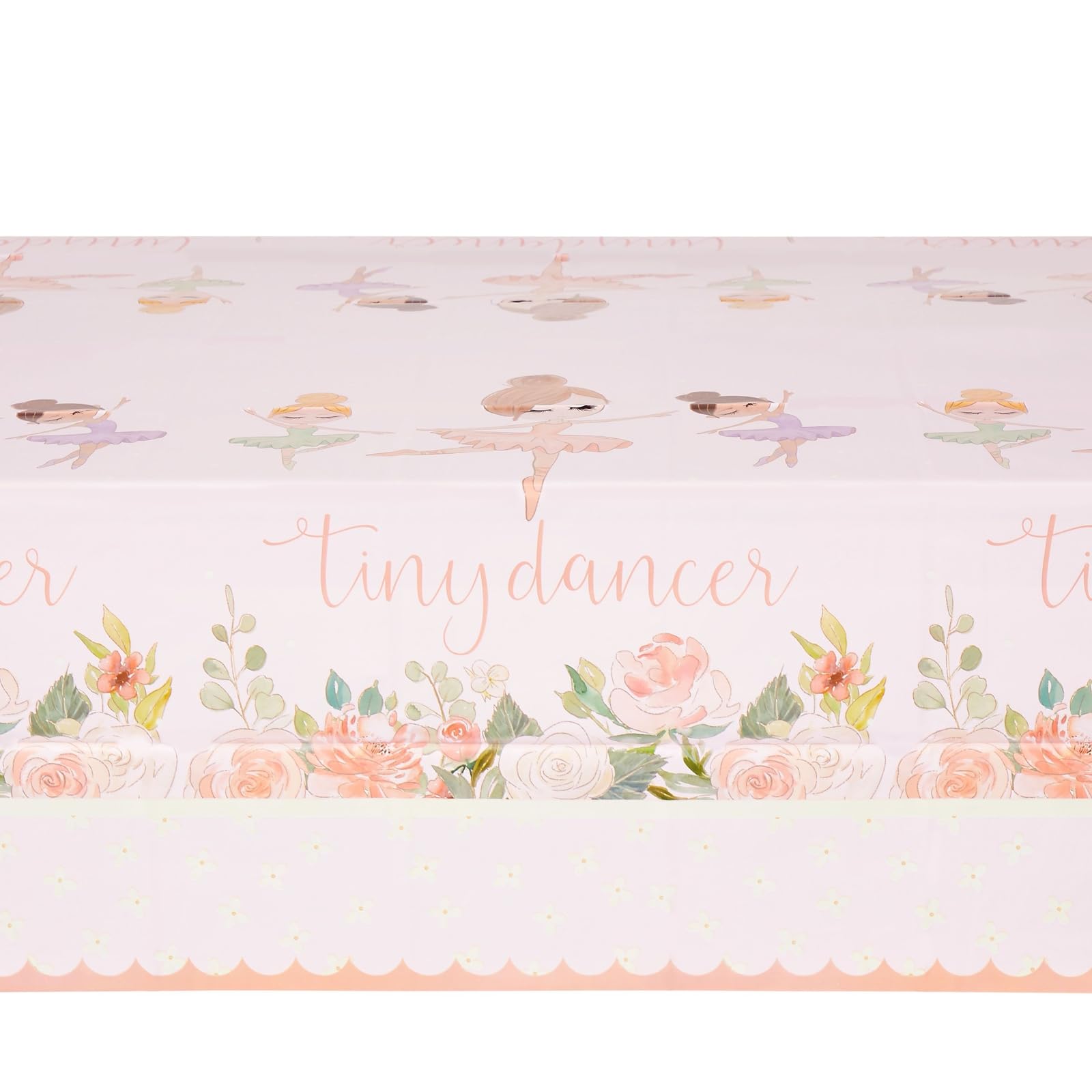 Blue Panda Tiny Dancer Tablecloths - 3 Pack, Pink, 54 x 108 in, Plastic - Birthday Table Cover for Party & Baby Shower Decoration
