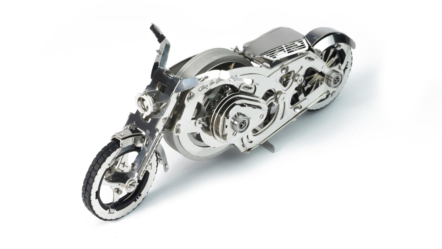 Time for Machine - Chrome Rider - Mechanical 3D Puzzle for Adults, Mechanical Model Kit for Self Assembly, Bike Model
