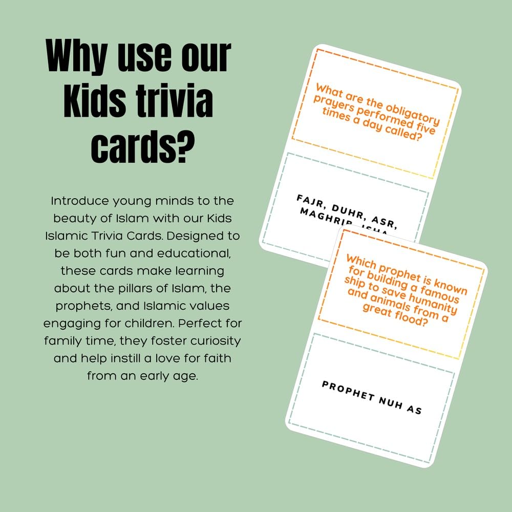 UMRASTORE Islamic Trivia - Kids Islamic Trivia Cards