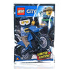 LEGO Town City Police Minifigure - Dirt Biker with Blue Dirt Bike and Plant (16 Pieces)