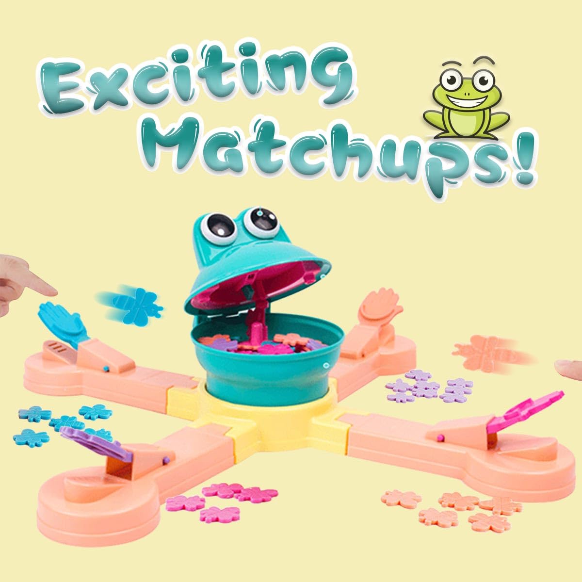 KEJIH Classic Feed Frog Board Game,Multiplayer Athletic Game,Frog Eating Bugs Game,Exercise The Speed of The Reaction Toy,Surprise Exciting Family