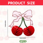 3D Cherry Bow Honeycomb Decorations, 4-Pcs 12 Inch Large Cherry Table Decorations and Cherry On Top Centerpieces, Cherry Decoration for Birthdays