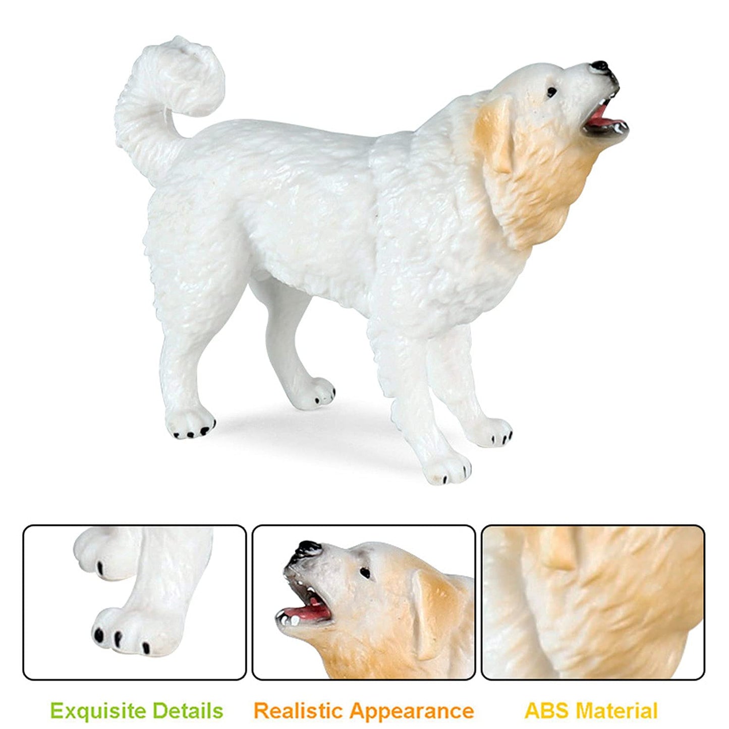 JOKFEICE Animal Figures Plastic Great Pyrenees Animals Action Model Science Project, Learning Educational Toys, Birthday Gift, Cake Topper, for Kids