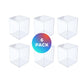 Set of 6 Acrylic Boxes with Lids, 3.44" Square x 4.5" Tall, Made in USA, Clear Display Case for Collectibles, Rocks, Seashells and Crafts Storage &