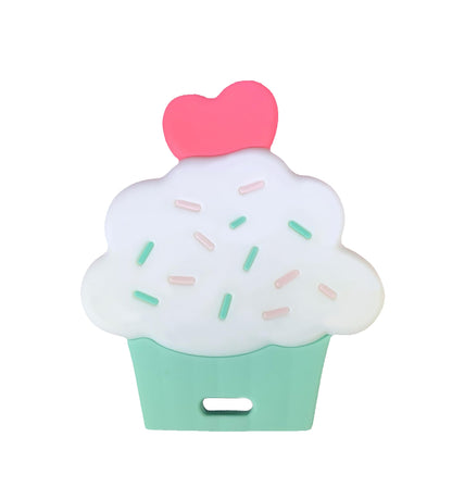 itybity Cupcake Baby Teether - Infant Teether with Easy-to-Hold Design and Textured Back Side to Massage and Soothe Sore, Swollen Gums