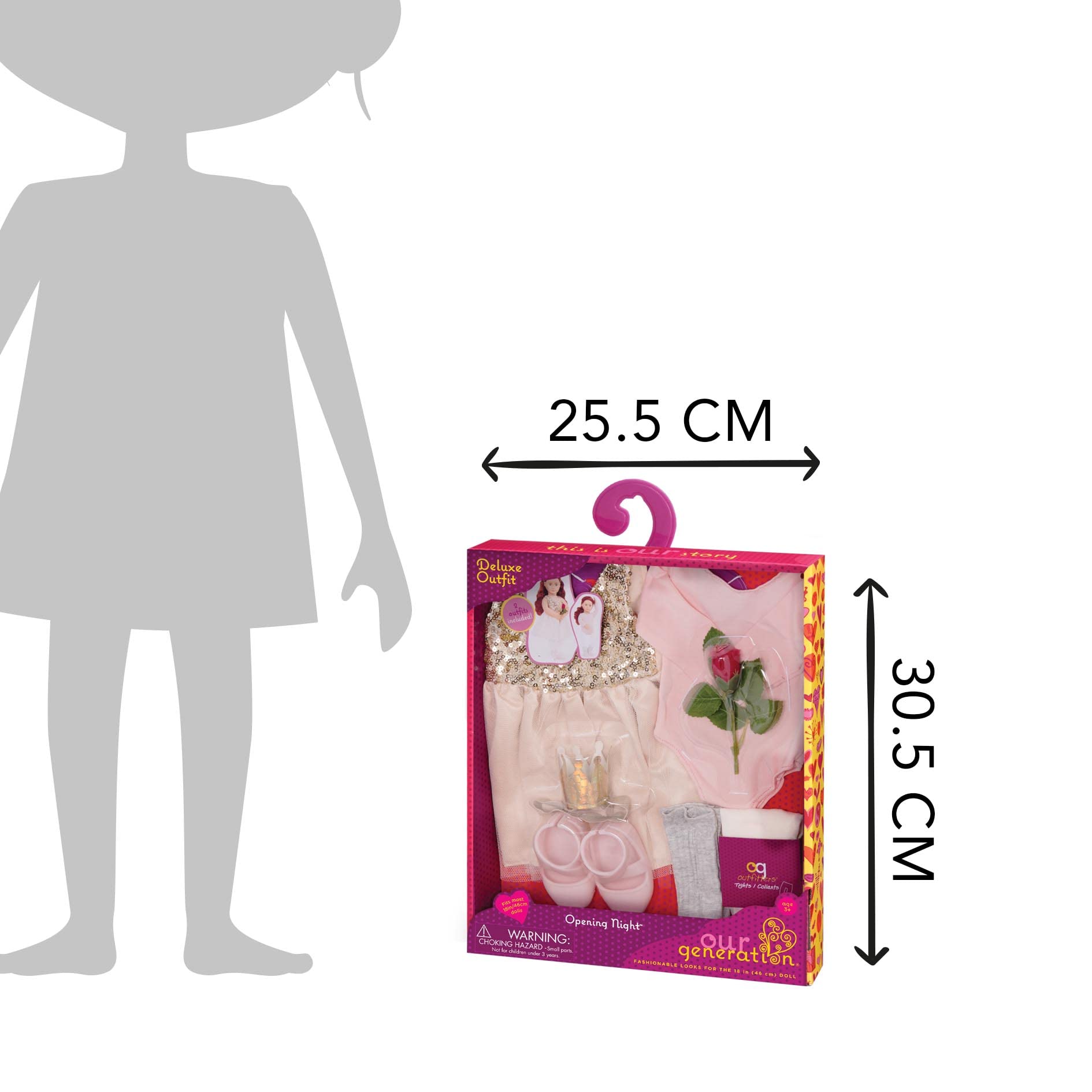Our Generation - Ballet Outfit - Sequin Dress & Leotard - 18-inch Doll Clothes - Pretend Play - Toys for Kids Ages 3 & Up - Opening Night