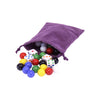 AmishToyBox Game Bag of 24 Glass Marbles (16mm Diameter) and 6 Dice for Aggravation Game